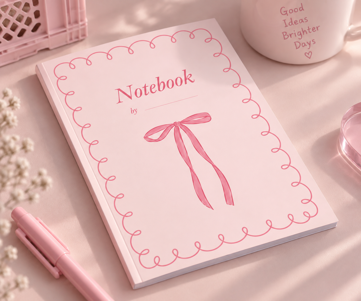 A5 Pink Ribbon NoteBook