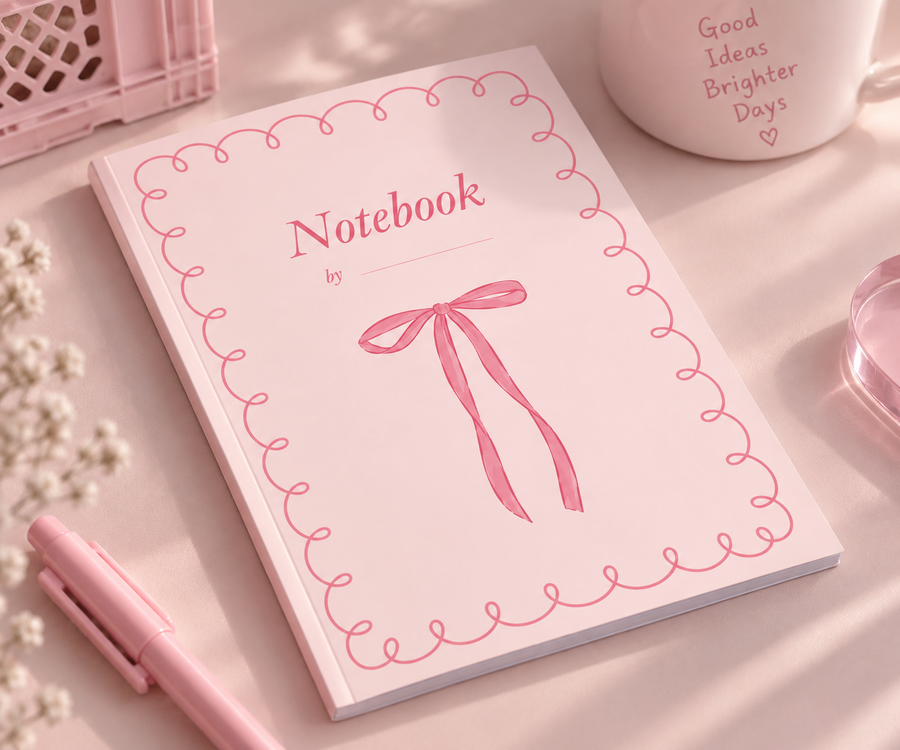 A5 Pink Ribbon NoteBook