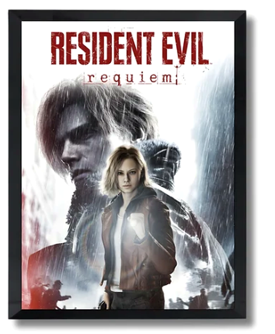Resident Evil Requiem A4 poster enhanced