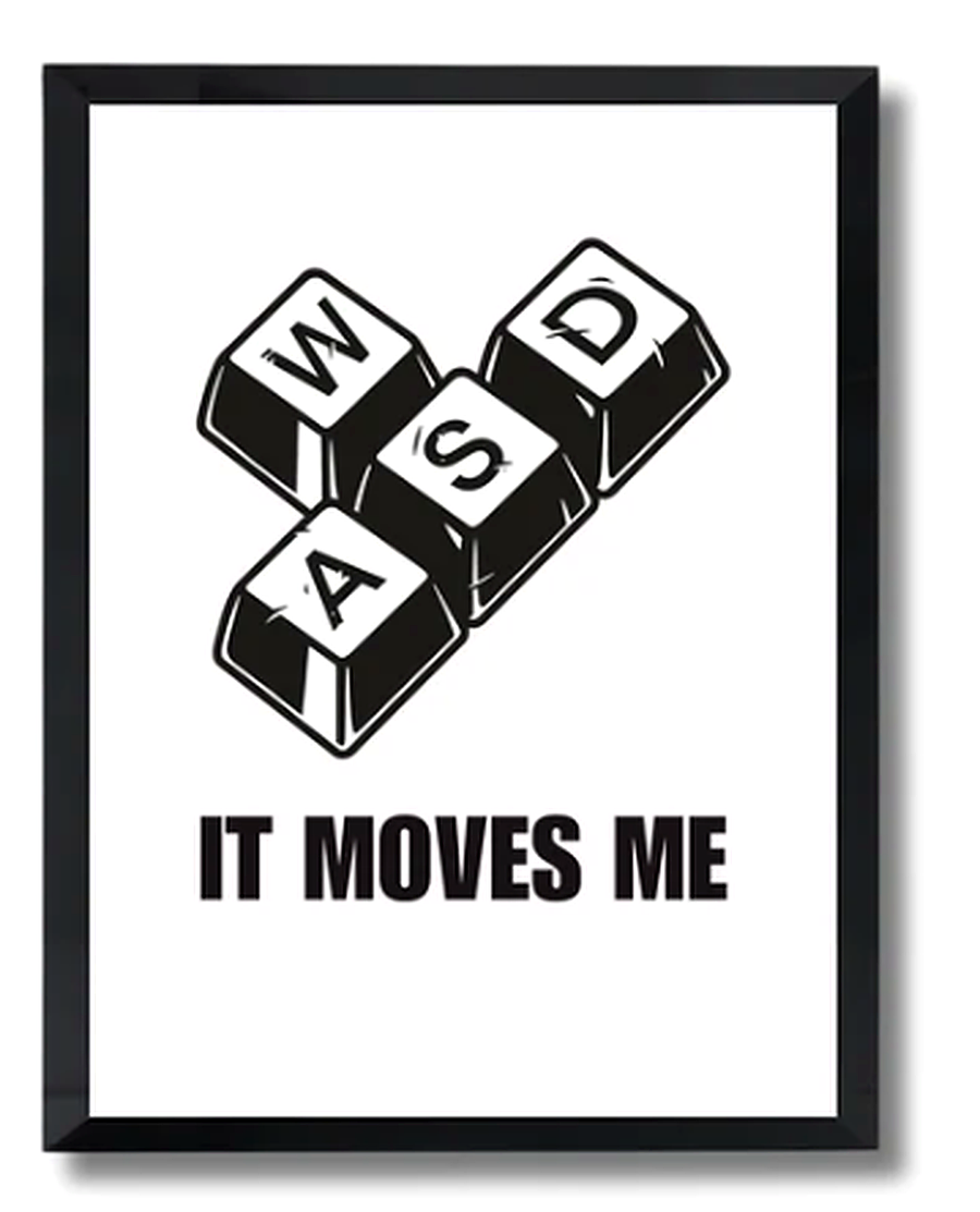 WASD It Moves Me A4 poster enhanced